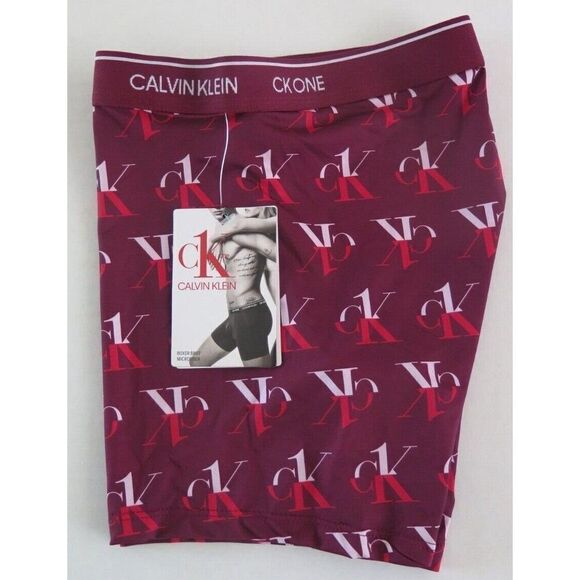Calvin Klein NB2226601 Men Sz M Maroon AllOver Print Soft Microfiber Boxer Brief - Picture 3 of 4